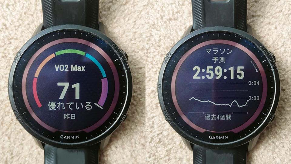 VO2maxと予想タイム